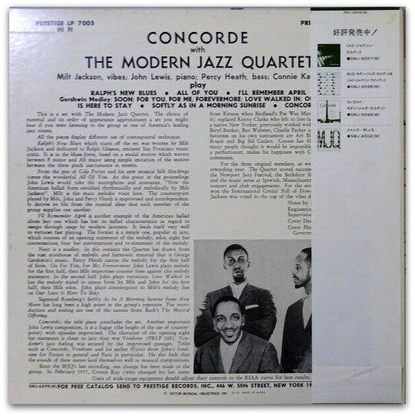 The Modern Jazz Quartet - Concorde (Vinyl, LP, Album, Reissue, Mono) Very Good Plus (VG+) / Very Good Plus (VG+)