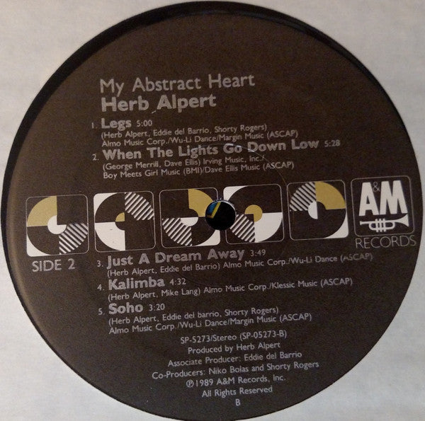 Herb Alpert - My Abstract Heart (Vinyl, LP, Album) Very Good Plus (VG+) / Very Good (VG)