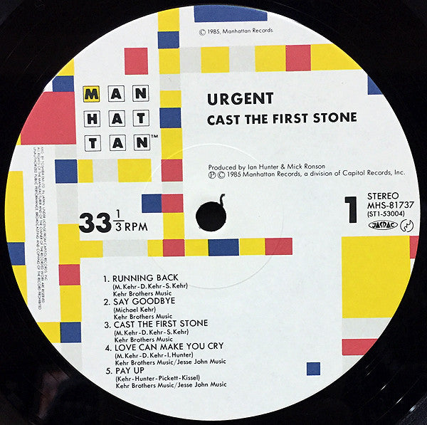 Urgent (2) - Cast The First Stone (Vinyl, LP, Album) Very Good Plus (VG+) / Very Good (VG)