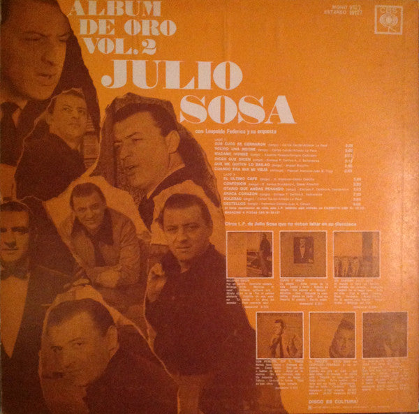 Julio Sosa - Álbum De Oro Vol. 2 (Vinyl, LP, Compilation) Very Good Plus (VG+) / Very Good (VG)