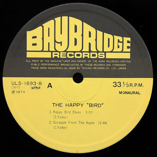 Charlie Parker - The Happy "Bird" (Vinyl, LP, Reissue) Very Good (VG) / Very Good (VG)