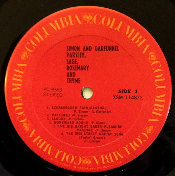 Simon & Garfunkel - Parsley, Sage, Rosemary And Thyme (Vinyl, LP, Album, Reissue) Very Good Plus (VG+) / Very Good (VG)