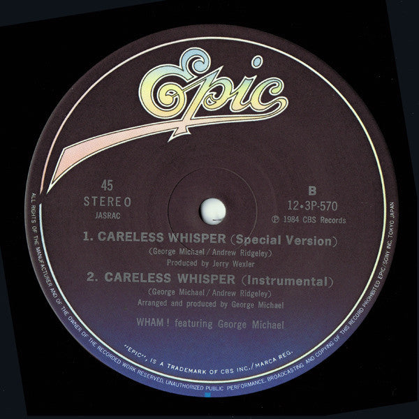 Wham! - Careless Whisper (Vinyl, 12", 45 RPM)