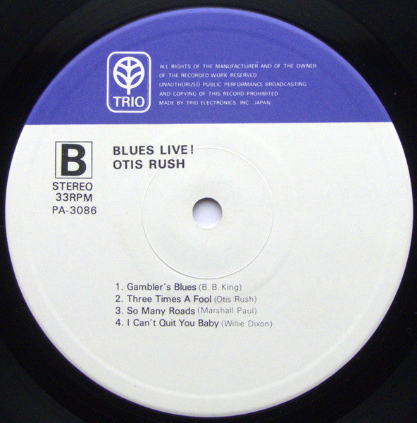 Otis Rush - Blues Live! (Vinyl, LP, Album) Very Good Plus (VG+) / Very Good Plus (VG+)