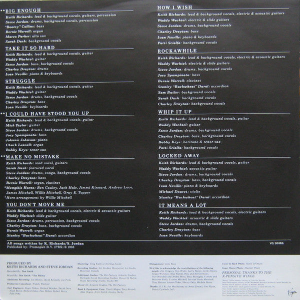 Keith Richards - Talk Is Cheap (Vinyl, LP, Album, Stereo) Very Good Plus (VG+) / Very Good Plus (VG+)