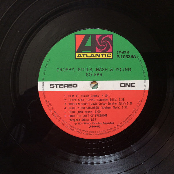 Crosby, Stills, Nash & Young - So Far (Vinyl, LP, Compilation, Reissue) Near Mint (NM or M-) / Very Good Plus (VG+)