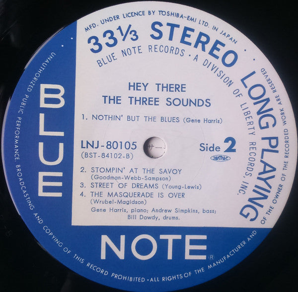 The Three Sounds - Hey There (Vinyl, LP, Album, Reissue, Stereo) Very Good Plus (VG+) / Good Plus (G+)