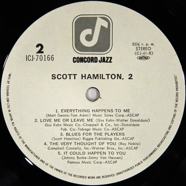 Scott Hamilton - Scott Hamilton, 2 (Vinyl, LP, Album) Very Good (VG) / Very Good (VG)