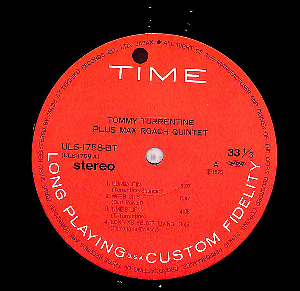 Tommy Turrentine - Tommy Turrentine (Vinyl, LP, Album, Reissue, Stereo) Near Mint (NM or M-) / Near Mint (NM or M-)