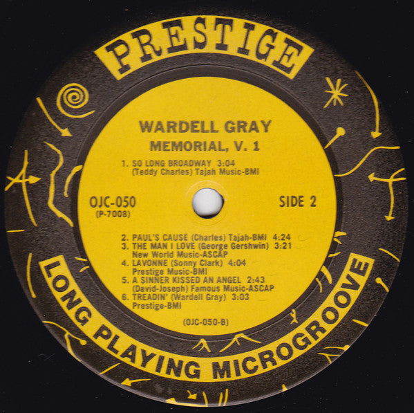 Wardell Gray - Memorial Volume 1 (Vinyl, LP, Album, Reissue)