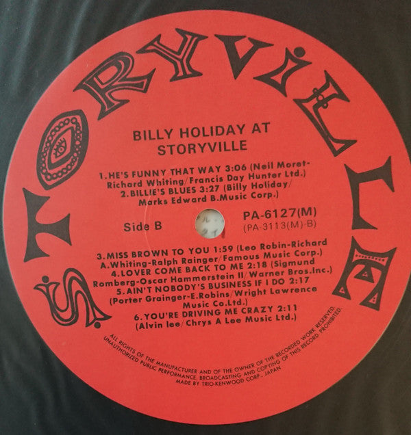 Billie Holiday - Billie Holiday At Storyville (Vinyl, LP, Album, Reissue, Mono) Near Mint (NM or M-) / Very Good (VG)