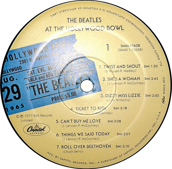 The Beatles - The Beatles At The Hollywood Bowl (Vinyl, LP, Album, Repress) Near Mint (NM or M-) / Very Good Plus (VG+)