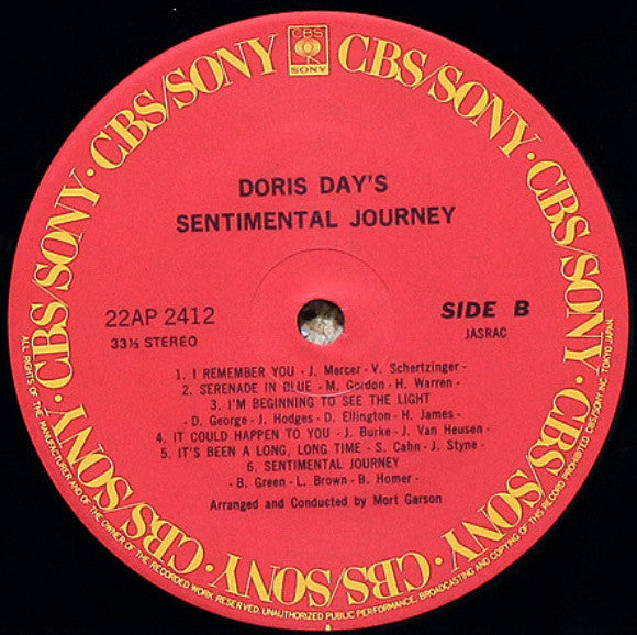 Doris Day - Doris Day's Sentimental Journey (Vinyl, LP, Album) Very Good Plus (VG+) / Very Good Plus (VG+)