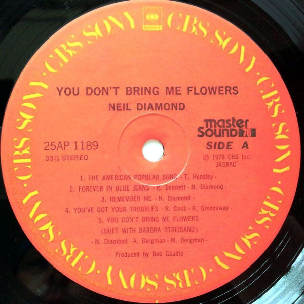 Neil Diamond - You Don't Bring Me Flowers (Vinyl, LP, Album) Very Good (VG) / Very Good (VG)