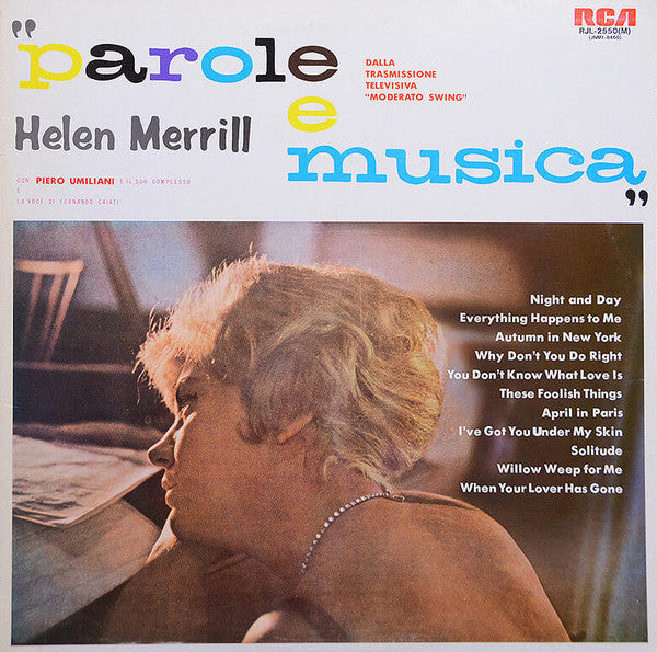 Helen Merrill - Parole E Musica (Vinyl, Mono, LP, Album, Reissue) Very Good Plus (VG+) / Very Good (VG)