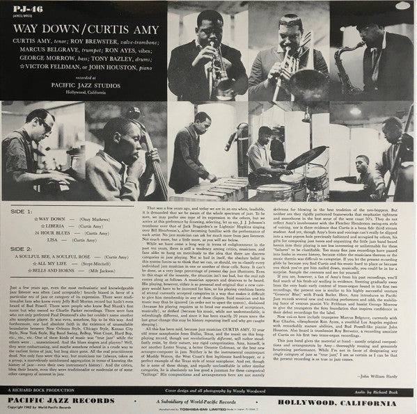 Curtis Amy - Way Down (Vinyl, LP, Album, Reissue, Mono) Near Mint (NM or M-) / Near Mint (NM or M-)