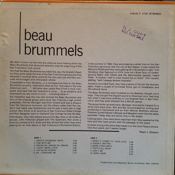 The Beau Brummels - Vol. 44 (Vinyl, LP, Compilation, Stereo) Very Good (VG) / Good (G)