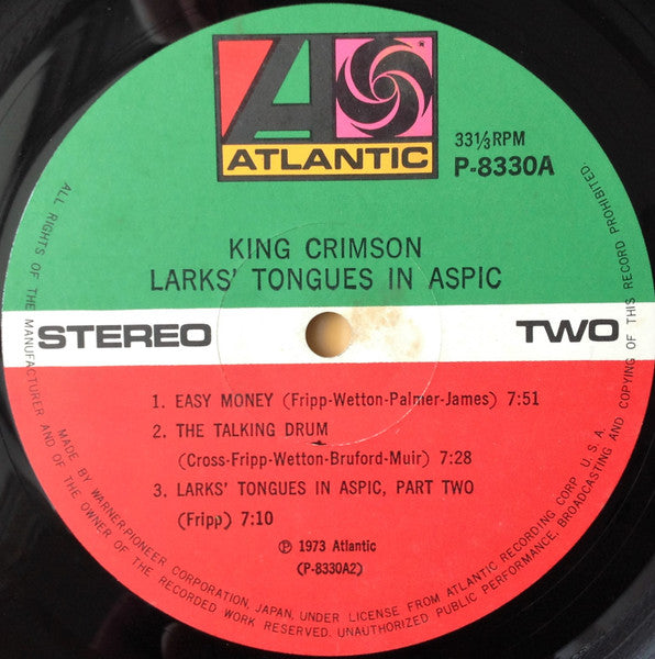 King Crimson - Larks' Tongues In Aspic (Vinyl, LP, Album, Stereo) Very Good (VG) / Poor (P)
