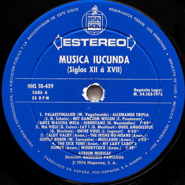 Atrium Musicae De Madrid - Musica Iucunda (Vinyl, LP, Album) Very Good Plus (VG+) / Very Good Plus (VG+)