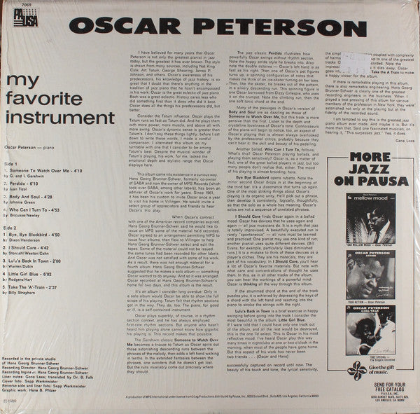 Oscar Peterson - My Favorite Instrument (Exclusively For My Friends) (Vinyl, LP, Album, Reissue) Very Good (VG) / Very Good (VG)