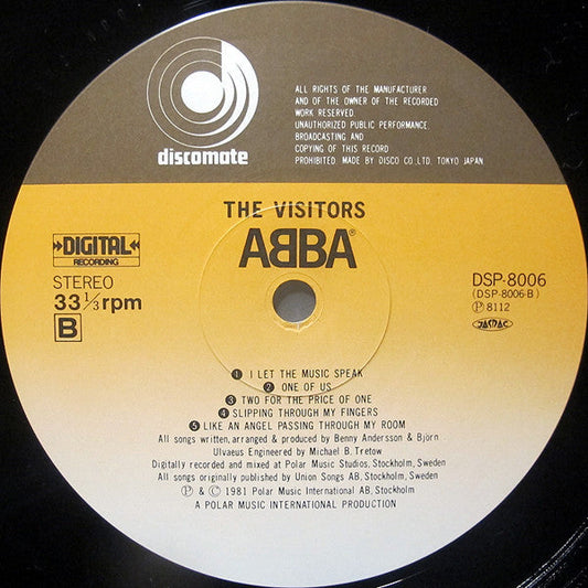 ABBA - The Visitors = ザ・ビジターズ (Vinyl, LP, Album, Stereo) Very Good (VG) / Very Good (VG)
