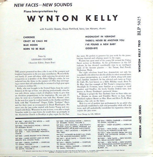 Wynton Kelly - New Faces–New Sounds = ウィントン・ケリー・トリオ (Vinyl, LP, 10"...