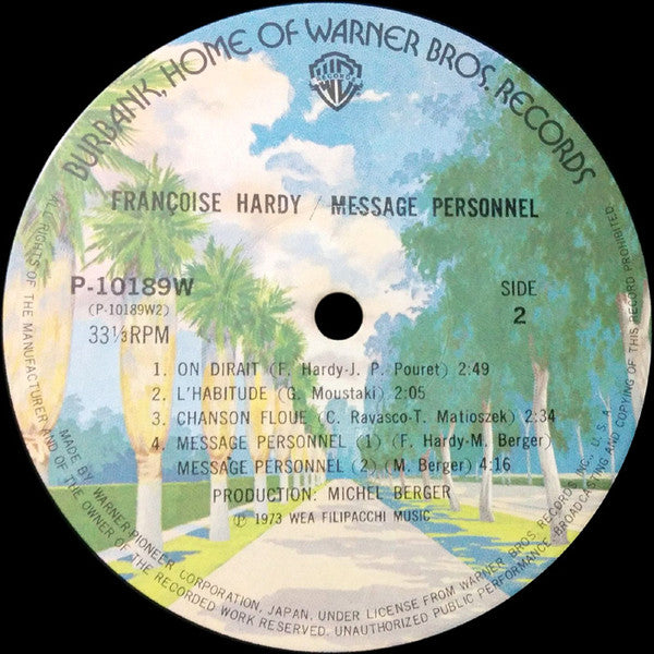 Françoise Hardy - Message Personnel (Vinyl, LP, Album, Reissue) Very Good Plus (VG+) / Very Good Plus (VG+)