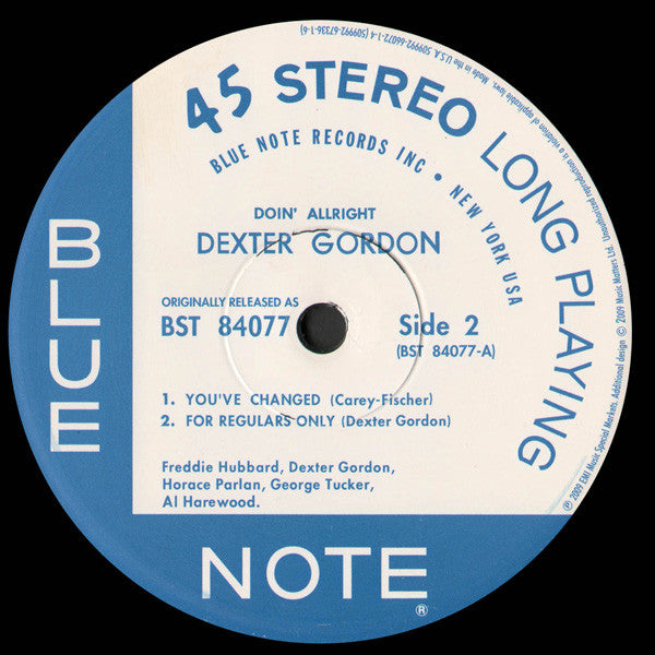 Dexter Gordon - Doin' Allright (2xVinyl, 12", 45 RPM, Album, Limited Edition, Reissue, Remastered, Stereo) Very Good (VG) / Near Mint (NM or M-)