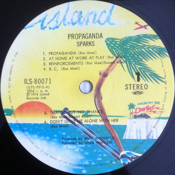 Sparks - Propaganda (Vinyl, LP, Album) Very Good Plus (VG+) / Very Good (VG)