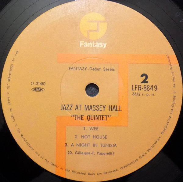 The Quintet - Jazz At Massey Hall (Vinyl, LP, Album, Mono)