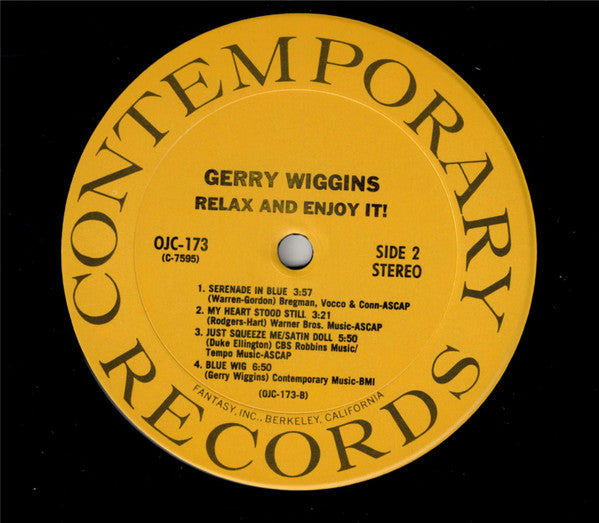 Gerald Wiggins - Relax And Enjoy It! (Vinyl, LP, Album, Reissue) Very Good (VG) / Very Good (VG)