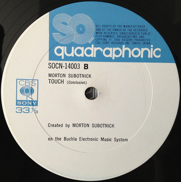 Morton Subotnick - Touch (Vinyl, LP, Album, Quadraphonic) Very Good Plus (VG+) / Very Good Plus (VG+)