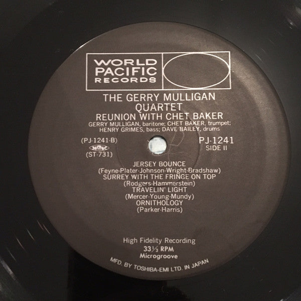 Gerry Mulligan Quartet - Reunion With Chet Baker (Vinyl, LP, Album,...
