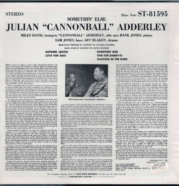 Cannonball Adderley - Somethin' Else (Vinyl, LP, Album, Stereo, Rei...