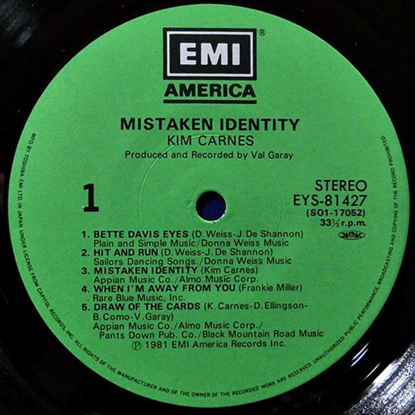 Kim Carnes - Mistaken Identity (Vinyl, LP, Album)