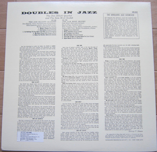 Don Elliott Quartet - Doubles In Jazz (Vinyl, LP, Compilation, Reissue) Very Good Plus (VG+) / Very Good Plus (VG+)