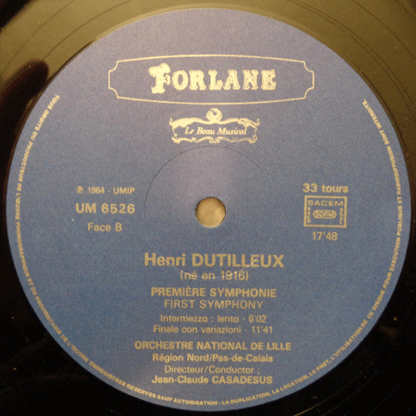 Henri Dutilleux - Symphonie N°1 (Vinyl, LP, Album, Reissue, Stereo) Near Mint (NM or M-) / Very Good Plus (VG+)