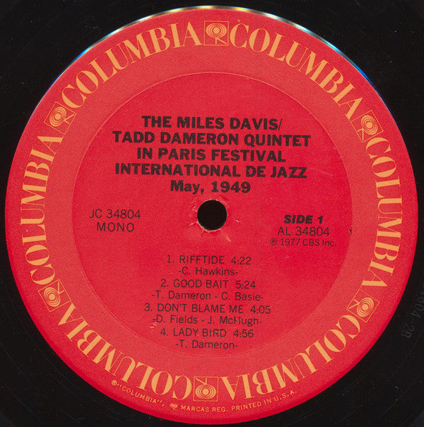 Miles Davis-Tadd Dameron Quintet - In Paris Festival International ...