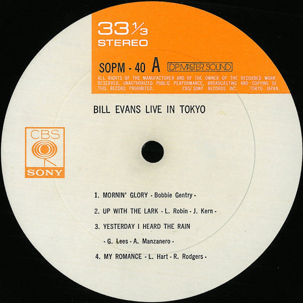 Bill Evans - Bill Evans Live In Tokyo (Vinyl, LP, Album, Stereo)