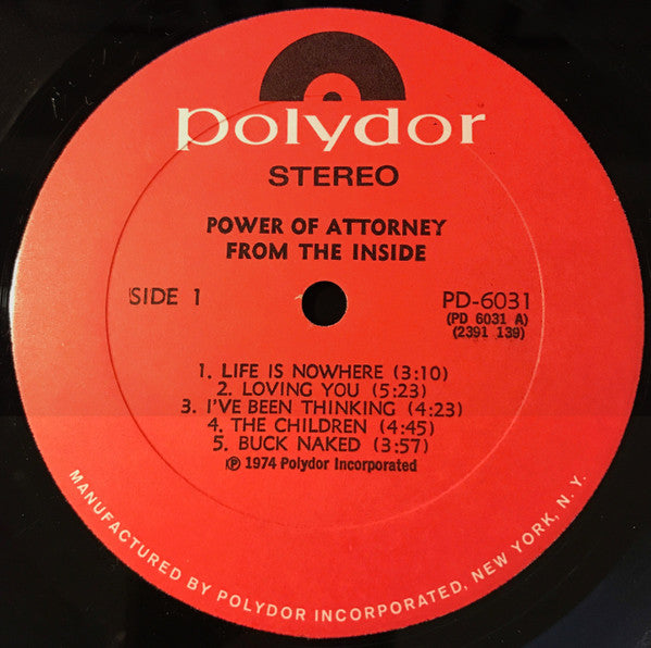 The Power Of Attorney - From The Inside... (Vinyl, LP, Album) Good Plus (G+) / Very Good (VG)
