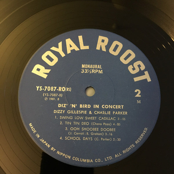 Dizzy Gillespie - Diz 'N' Bird In Concert (Vinyl, LP, Album, Compilation, Reissue, Mono) Very Good Plus (VG+) / Very Good Plus (VG+)