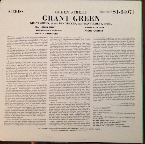 Grant Green - Green Street (Vinyl, LP, Album, Stereo, Reissue, Limi...