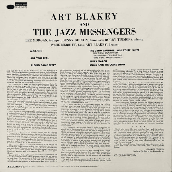 Art Blakey & The Jazz Messengers - Moanin' (Vinyl, LP, Album, Reissue, Stereo) Very Good (VG) / Very Good Plus (VG+)