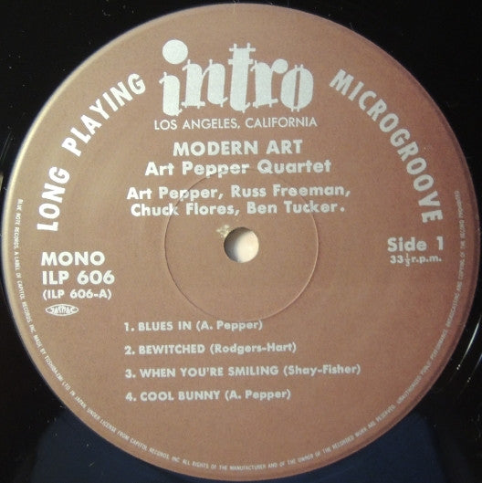 Art Pepper Quartet - Modern Art (Vinyl, LP, Album, Limited Edition,...