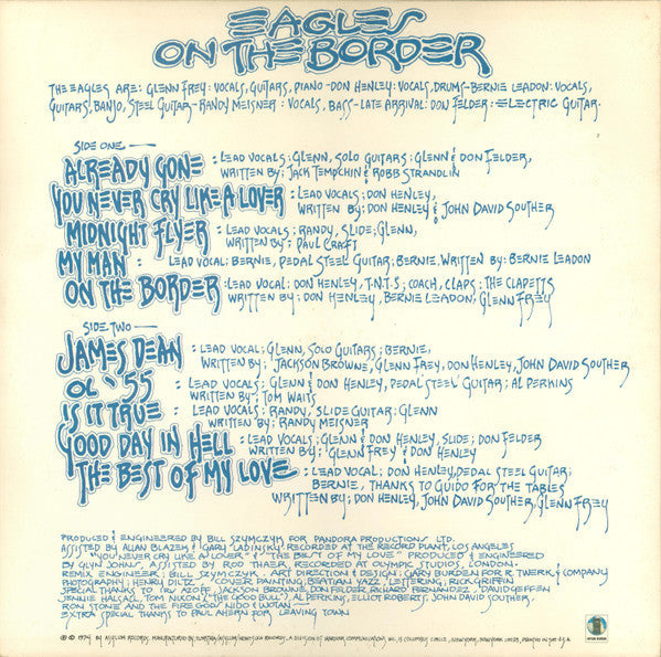 Eagles - On The Border (Vinyl, LP, Album, Repress, Stereo) Very Good Plus (VG+) / Very Good (VG)