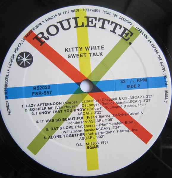 Kitty White - Sweet Talk (Vinyl, LP, Album, Reissue) Very Good Plus (VG+) / Very Good Plus (VG+)