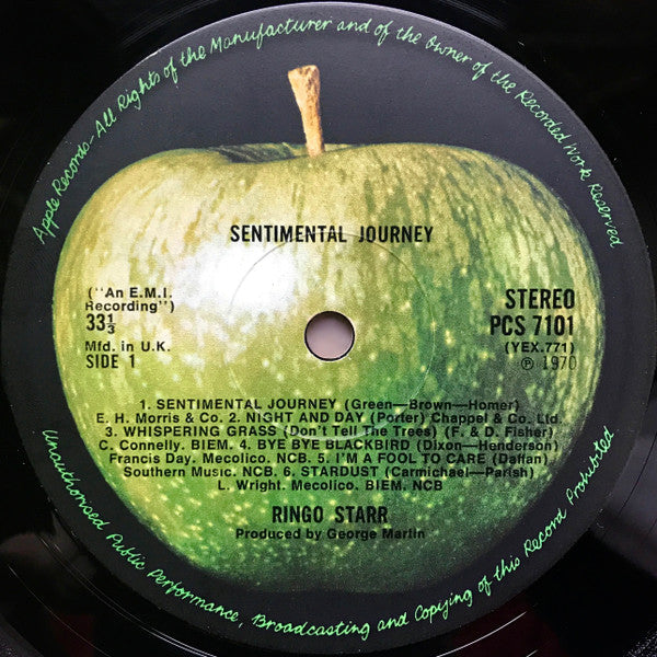 Ringo Starr - Sentimental Journey (Vinyl, LP, Album, Stereo) Good Plus (G+) / Very Good (VG)