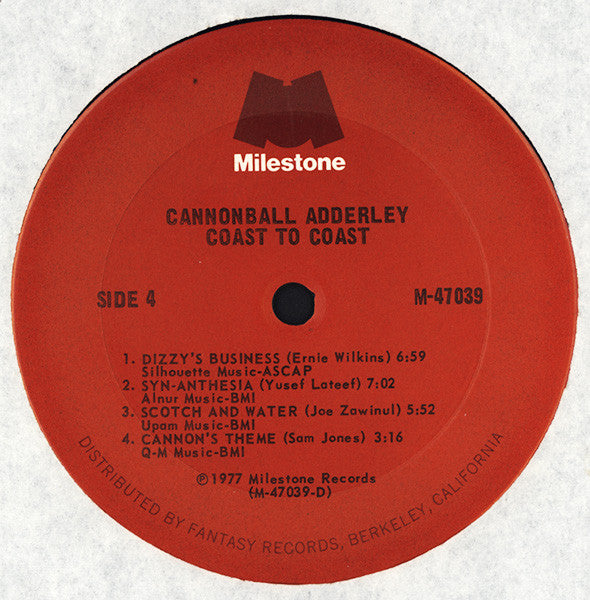 Cannonball Adderley - Coast To Coast (2xVinyl, LP, Compilation) Very Good (VG) / Very Good (VG)