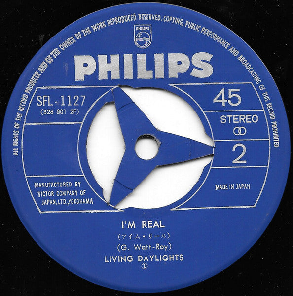 The Living Daylights (4) - 今日を生きよう = Let's Live For Today (Vinyl, 7", 45 RPM) Very Good (VG) / Very Good (VG)