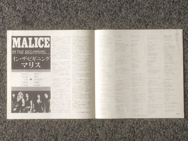 Malice (2) - In The Beginning (Vinyl, LP, Album, Promo) Near Mint (NM or M-) / Very Good Plus (VG+)